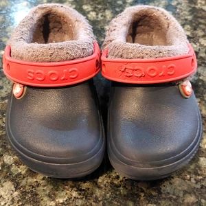 LINED Navy Crocs 2 pair 9 or 10